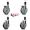 Service Caster 6'' Gray Poly Swivel 1-5/8'' Expanding Stem Caster Set 2 Total Lock Brakes, 4PK SCC-EXTTL20S614-PPUB-2-S-2-158 - alternate 2